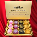 Rubdub Large Perfume Wax Melts - Millionaire - Flower Explosion - Black Opium - Grande Cloud - Gold Foil Gift Box - 12 x 10 Gram Melts - Wax Melts strong scented - Christmas wax melts