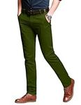 Match Mens Slim-Tapered Flat-Front Casual Pants (38, 8105 Pea Green)