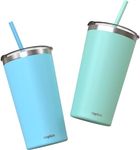 CUPKIN Stainless Steel Insulated Tumbler with Lid and Straw - 20 oz Water Bottle with Straw, Stainless Steel Cups, Travel Coffee Mug for Adults, Iced Coffee Cup with Lid, Coffee Tumbler for Travel