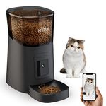 Automatic Cat Feeder, MYPIN 2.4G WiFi 6L Cat Food Dispenser, Cat Feeder Automatic with Timer, 1080P HD Video with Night Vision, 10s Voice Recording, Up to 20 Portions 12 Meals Per Day for Cats