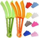 2 Pack 3 Arms Blinds Duster with 10 Colors Microfiber Sleeves, Window Blind Cleaner Duster Brush, Blinds Cleaning Tools for Window Blinds, Air Conditioner Vents, Fans, Car Vent