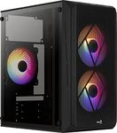 AeroCool CS107 V2 MicroATX PC Case Side Window 3 x 120mm FRGB Fan CS107V2 Black