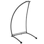 Outsunny Hammock Chair Stand, C Shape Hanging Heavy Duty Metal Frame Hammock Stand for Hanging Hammock Air Porch Swing Chair, Indoor & Outdoor Use, Black