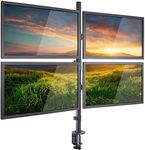 DazzelOn Quad LED LCD Monitor Desk Mount Adjustable Stand Holder Heavy Duty for 4 Screens 14"-26" | Height Adjustable | Gaming | Trading | Video Editing | Surveillance