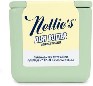 Nellie's Dish Butter - Zero-Waste Alternative to Liquid Dish Soap with Reusable Ceramic Container - Light Spruce Scent for Eco-Conscious Dishwashing (Green)