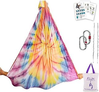 Aerial Yoga Hammock 6.5 yards Premium Aerial Silk Fabric Yoga Swing for Antigravity Yoga Inversion Include Daisy Chain,Carabiner and Pose Guide (Mandala)