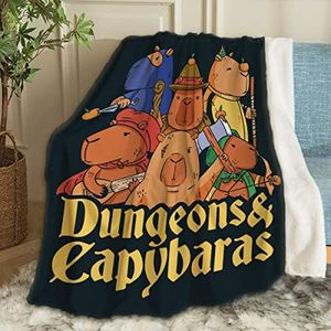 ARTBLANKET Dungeons Capybaras Throw Blanket Fannel Fleece Super Soft Funny Blanket Travel Throw Blanket for Bed Couch Sofa 60 x 50 Inch for Teen