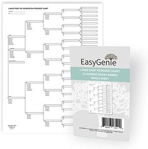 Large Print Blank Pedigree Chart (6 generations/64 Names) for Ancestry, Single Sheet | Archival-Quality Genealogy Forms