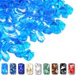 Grisun Ocean Blue Fire Glass for Fire Pit, 10 Pounds 1/2 Inch Tempered Glass Rocks for Natural or Propane Fireplace, Safe for Outdoors and Indoors Firepit Glass