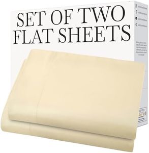 Southshore Fine Living, Inc. 2-Pack Flat Sheets Only, King Size Bed Sheets, 112" x 102" Oversized King Top Sheet Stays Tucked on Deep Mattresses, Flat Sheet, Set of 2, Cream