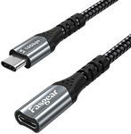 Fasgear USB C Extension Cable 1.8m Type C 3.2 Gen 2 Male to Female Cord Thunderbolt 3 USB-C PD Fast Charging Extender Compatible for PSVR2/Mac-Book Pro/iPad Mini/Galaxy S20/Pixel/Switch 6ft Black