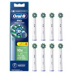 Oral-B Pro Cross Action Electric Toothbrush Head, X-Shape and Angled Bristles for Deeper Plaque Removal, Pack of 8 Toothbrush Heads, White (Packaging may vary)