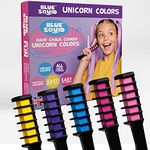 Blue Squid Hair Chalk for Girls – Unicorn Hair 5pcs, Pastel Shades Temporary Hair Color for Kids, Washable Hair Dye, Teenage Girls Gifts Ideas, Perfect 6 7 8 9 10 11 12 Girl Gifts