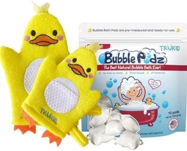 TruKid Cherry Bubble Podz & BubbleGlove Set – Bubble Bath Pods with 2 Wash Gloves for Kids and Parents