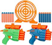 NERF Elite 2.0 Face Off Target Set, Includes 2 Dart Blasters & Target & 12 Elite Darts, Toy Foam Blasters for Kids Outdoor Games