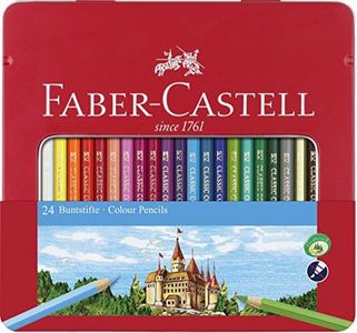Faber-Castell 115824 Hexagonal – Colouring Pencils Metal Case of 24