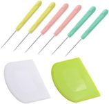 2 Pieces Dough Scraper Bowl Scraper-Food safe Plastic Multipurpose Scraper and 6Pcs Sugar Stir Needle Scriber Needle for Cookie Decorating