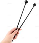 AUEAR, 10 Pack Solid Plastic Bell Mallets Percussion Sticks Hammer Drum Sticks Mallets for 11 Inch Black