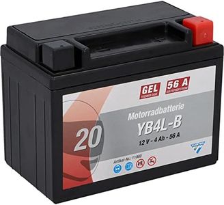 CARTEC Batteria per moto YB4L-B, 4Ah 56A, tecnologia gel Batteria di avviamento per moto, qualità di primo equipaggiamento, resistente ai cicli, immagazzinabile, senza manutenzione