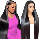 Beluck 250 Density Silky Straight Human Hair Wig For Black Women, 13X6 HD Lace Front Wigs Human Hair Pre Plucked, Glueless Lace Front Wig 15A Brazilian Real Human Hair Lace Frontal Wigs 30 Inch