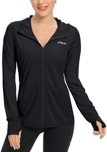 Women's UPF 50+ UV Sun Protection Clothing Zip Up Hoodie SPF Long Sleeve Sun Shirt Fishing Hiking Outdoor Jacket,Black,2XL