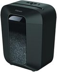 Fellowes Paper Shredder for Home Office Use - 8 Sheet Mini Cut Shredder for Home and Office Use - Deskside Shredder with 17 Litre Bin and Safety Lock - Powershred LX41 - Advanced Security P4 - Black