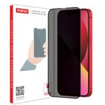 POPIO Privacy Tempered Glass Compatible for iPhone 13/13 Pro / 14 (Black) Edge to Edge Coverage with Easy Installation kit, Anti-Spy Tempered Glass Privacy Screen Protector