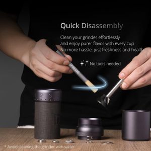 1Zpresso J-Ultra Manual Coffee Grinder, Iron Gray – 40g Conical Burr, Foldable Handle, Adjustable for Espresso