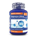 Zipvit Magnesium 500mg of Elemental Magnesium, 3 Month Supply, Essential Mineral, 90 Vegan Tablets, Supports Muscle, Bone & Energy, All-Rounder Magnesium Supplement