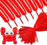 260 Long Balloons 100 Pack Red Twis