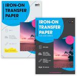 PPD Inkjet Iron-On Bundle of T Shirt Transfer Paper 8.5x11" for Light/White x100 Sheets + Dark/Black x 50 Sheets