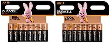 32X Duracell AA Plus Alkaline (2 Blister Packs of 16 Batteries) 32 Stylus Batteries