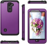 LG Stylus 2 Case, WeLoveCase Heavy Duty Drop Protection Case Shockproof Silicone Bumper + High Impact Hard PC 3 in 1 Hybrid Protective Case Cover for LG Stylus 2/LG G Stylo 2 (LS775) - Purple