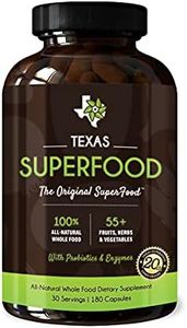 Texas SuperFood - Original Superfood Capsules, Superfood Reds and Greens, All-Natural Whole Food Dietary Supplement, Non-GMO, Gluten Free, Vegan, No Soy, 180 Capsules