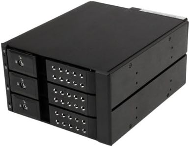 StarTech.com 3 Drive Bay Aluminum Trayless Hot Swap Mobile Rack Backplane with Fan and Lock for 3.5 SAS II/SATA III - 6 Gbps Hard Drive (HSB3SATSASBA)