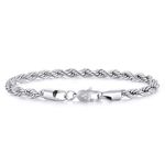 VEXXS Rope Bracelet for Men (5mm-White Gold, 7.00)