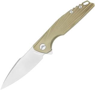 FerraMonster Folding Pocket Knife,EDC Knife,M390 Steel Blade,Titanium Carbon Fiber Handle,Tactical/Outdoor Camping/Survival/HuntingKnife (Golden)