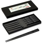 5 Pairs Fiberglass Chopsticks,Reusable Chopsticks, Japanese Chopsticks 9 Inches Chinese Japanese Chop Sticks Dishwasher Safe Non-Slip Chopstick Set with Case