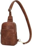 INICAT Small Crossbody Sling Bags for Women Vegan Leather Cell Phone Purse Fanny Packs for Women Men(Pale Brown)