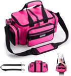 Goture Small Fishing Tackle Bag, Water-Resistant Fly Fishing Bag for Women Men, Fishing Tackle Storage Bag, Fishing Tackle Box Bag with Padded Shoulder Strap to Store 3 3600 Tackle Boxes, Pink