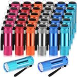 VIHOSE 32 Pcs Mini Flashlights Bulk, Bright Aluminum Handheld Flash Light with Lanyard, Small LED Flashlights for Kids Night Reading Emergency Hurricane Camping Hiking Party Favors(Warm Color)