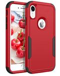 BENTOBEN for iPhone XR Case, for iPhone XR Heavy Duty 3 in 1 Hybrid Hard PC Soft TPU Bumper Rugged Full Body Shockproof Drop Protective Girls Women Men Phone Case for iPhone XR, Red/Black