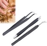 Tick Remover Kit, Stainless Steel Tick Remover + Tweezers for Pets Dog, Cat and Humans, Tick Remover Tool Set Flea Tweezers High Hardness Waterproof for Tick Remover