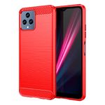 Aikcks for T-Mobile Revvl 6X 5G（2023） Phone case: Shockproof Phone case - Anti Drop Protection Phone case Shock Absorption Flexible TPU Carbon Fiber Protection Phone case - Revvl 6 5G case (Red)