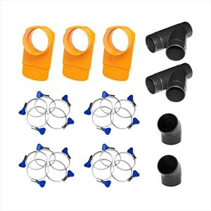 POWERTEC 4 Inch Dust Collection Fittings Kit with Connectors, Blast Gates and Stainless Steel Hose Clamps for 3 Machine Setup, Dust Collection System for Woodworking Dust Collection Hose (70316)