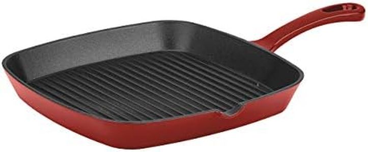 Cuisinart CI30-23CR Chef's Classic Enameled Cast Iron 9-1/4-Inch Square Grill Pan, Cardinal Red