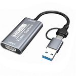 Video Capture Card, 4K HDMI to USB C 3.0 Capture Adapter, Full HD 1080p Video Capture Device, Video Recorder HDMI Video Capture Card for Video/Gaming/Streaming/Online Teaching