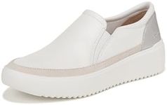 Vionic Women's Platform Trainers Slip on Kearney Shoes with Arch Support Wide Fit White