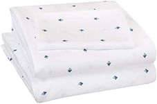 Amazon Basics Soft Microfiber Sheet Set with Elastic Pockets - Twin, Tide Pool Diamond