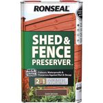 Ronseal RSLSFDB5L 5 Litre Shed and Fence Preserver - Dark Brown